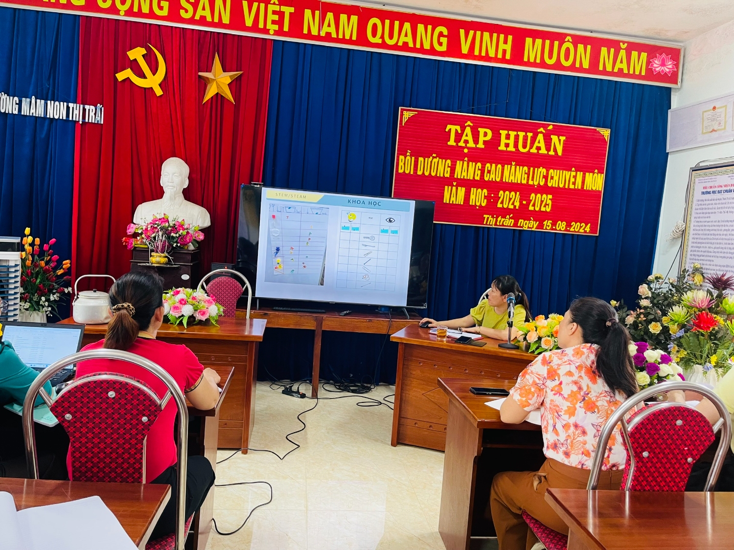 MỘT SỐ HÌNH ẢNH TẬP HUẤN BỒI DƯỠNG NÂNG CAO NĂNG LỰC CHUYÊN MÔN NĂM HỌC 2024-2025