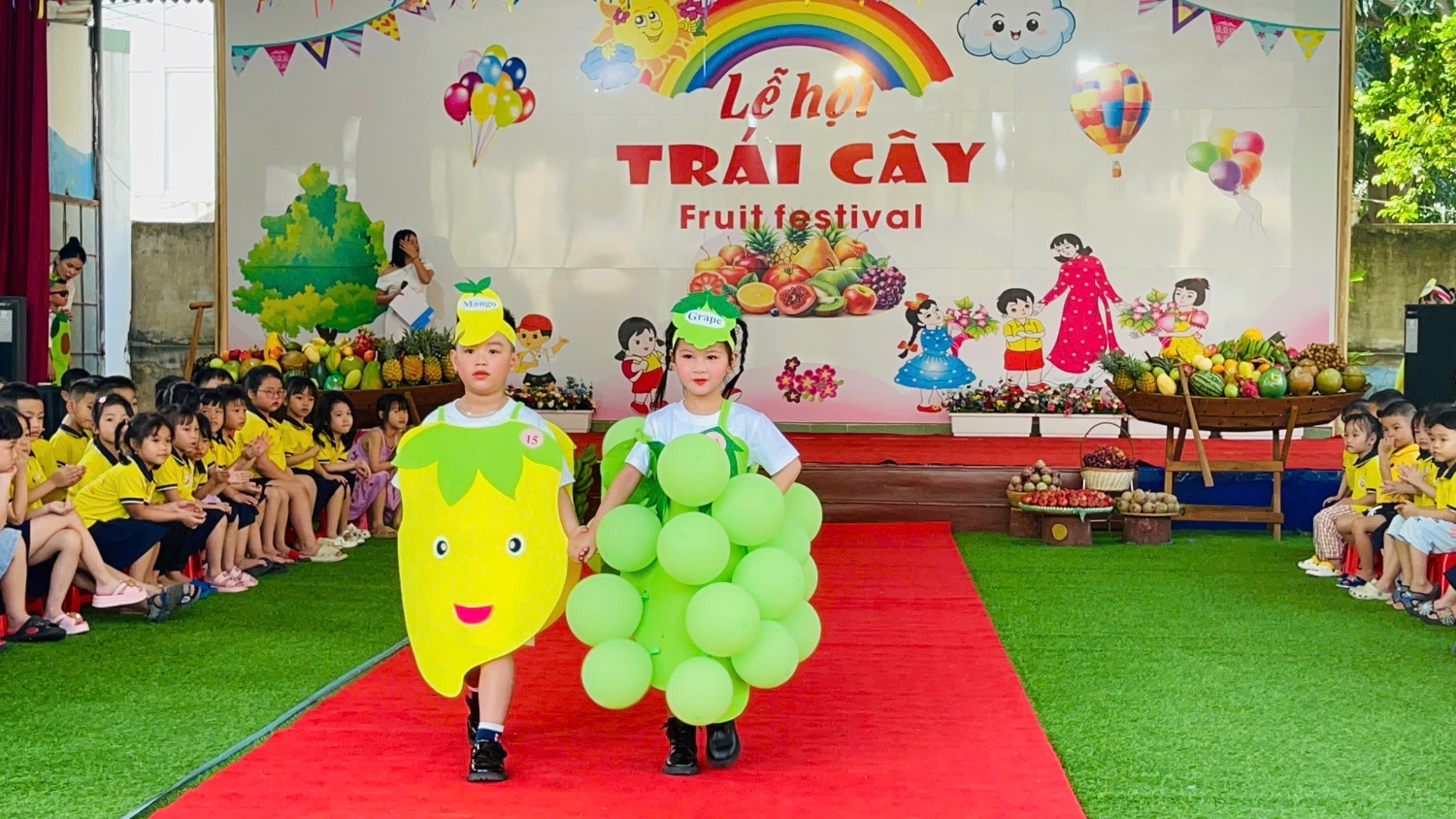 MỘT SỐ HÌNH ẢNH TỔ CHỨC "lỄ HỘI TRÁI CÂY" TRƯỜNG MẦM NON THỊ TRẤN